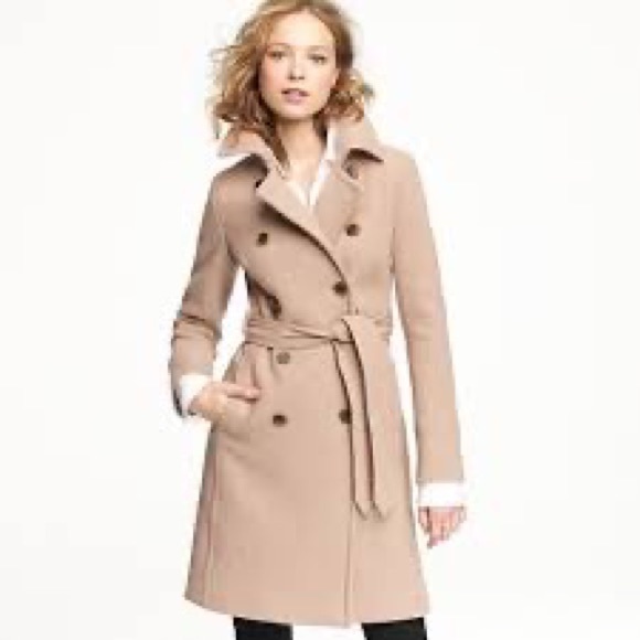 Jcrew NWT icon trench wool boulevard coat in Navy sz 0 - Picture 10 of 16